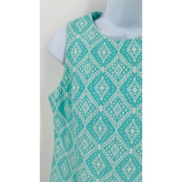 Southern Tide Paislee Ikat Jacquard Shift Dress Size 6 - Bermuda Teal - Picture 3 of 14